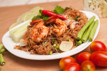 Spicy vermicelli shrimp - Thai food