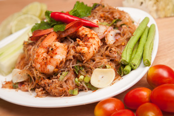 Spicy vermicelli shrimp - Thai food