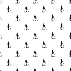Triangles. Black and white seamless pattern. Geometric, abstract background for covers, textile. Doodle shapes.