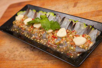 Raw Shrimp Fish Sauce Thai Spicy - Thai food