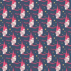 vector seamless pattern Little Princess concept 