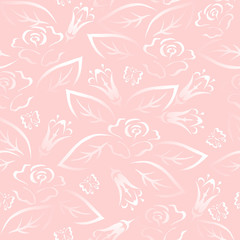 white fading flower pattern seamless on pink