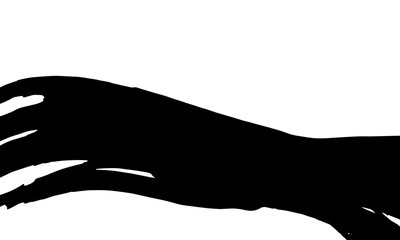 Brush painted wave shape on white background, vector.