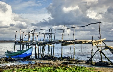 Old rustic pier in Aveiro, Portugal