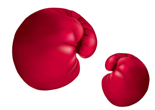 Vector drawn boxing gloves, isolated on white background.