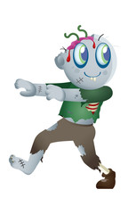 A cute zombie in white background. Isolated.