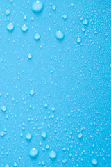 Water drops on blue background
