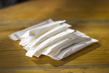 sugar sticks on the table