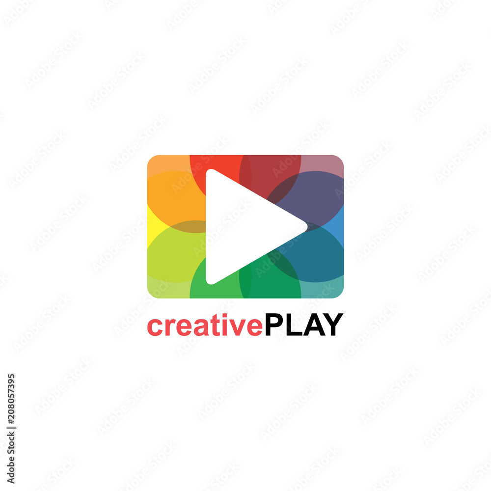 Poster creative media play logo