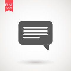 Speech bubble icon. Chat Flat vector. Comment icon. ON white background.