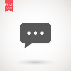 Speech bubble icon. Chat Flat vector. Comment icon. ON white background.