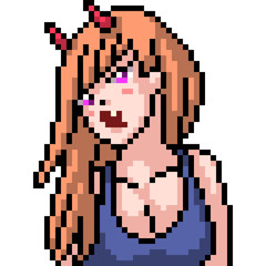 Fototapeta premium vector pixel art anime girl