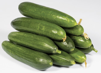 fresh cucumbers isolated on white
