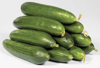 fresh cucumbers isolated on white
