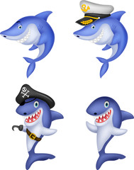 Cartoon shark collection set