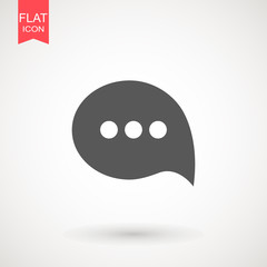 Speech bubble icon. Chat Flat vector. Comment icon. ON white background.