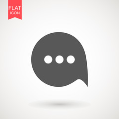 Speech bubble icon. Chat Flat vector. Comment icon. ON white background.