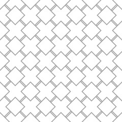 Gray geometric ornament on white background. Seamless pattern