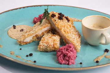 Chicken fillet stuffed with cheese