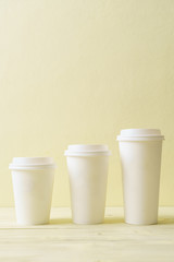Paper cup of takeaway coffee