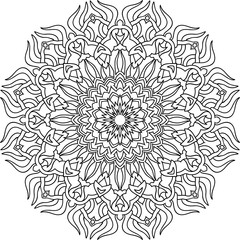 Round mandala with oriental pattern.