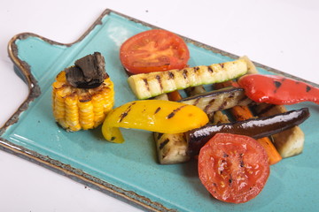 Grilled vegetables on a plate