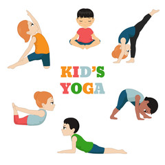 Kids doing yoga.