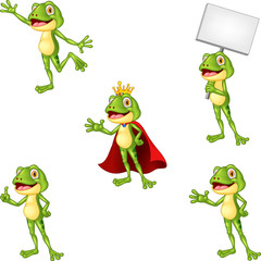 Cartoon frog collection set
