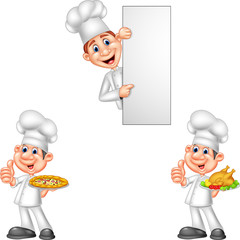 Cartoon chefs collection set