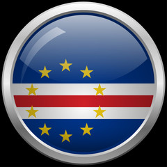 Obraz premium Cape Verde flag glass button vector illustration