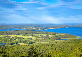 Fototapeta na wymiar Summer landscape from Sotkamo, Finland.