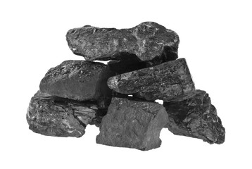 pile of coal isolated on white background