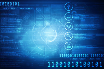 
2d illustration technology background