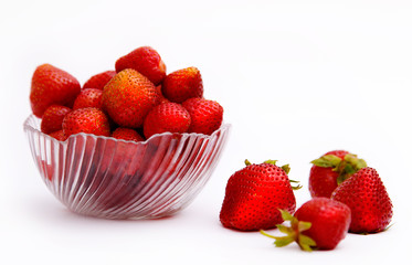 Strawberries on a white background
