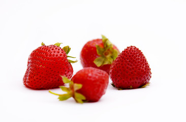 Strawberries on a white background