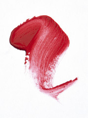 Lipstick. Smears on a white background