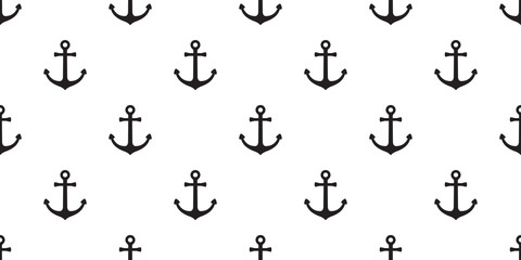 Anchor Seamless Pattern vector boat helm Nautical maritime isolated sea ocean background