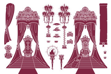 vector royal chair, princess throne royal concept   © Vetra Kori