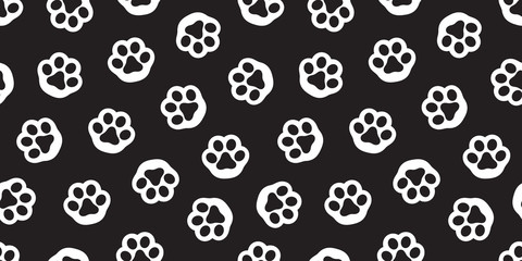 Dog Paw seamless pattern vector Cat Paw isolated kitten background wallpaper