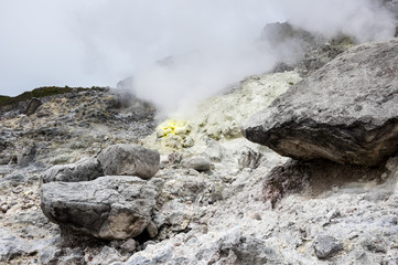 The crater of volcano Sibayak