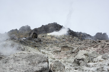 The crater of volcano Sibayak
