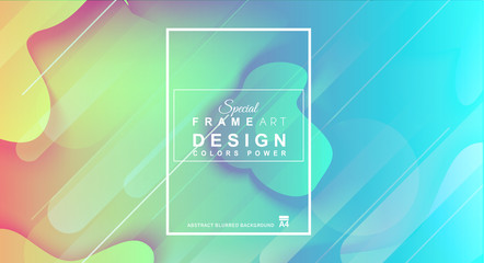 Cover or Flyer layout with Geometric colorful background with high saturated gradients