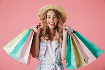 Close up portrait of a cheerful young woman