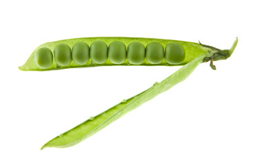 green peas isolated on white background