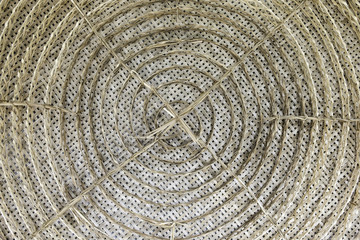 Fototapeta premium traditional thai rattan weaving pattern in center