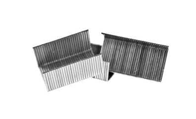 metal staples for stapler isolated on white background