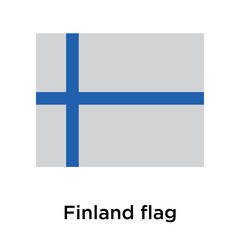 Fototapeta premium Finland flag icon vector sign and symbol isolated on white background, Finland flag logo concept
