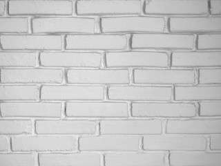 Empty and clean white brick wall, texture and background