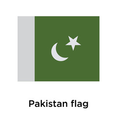 Pakistan flag icon vector sign and symbol isolated on white background, Pakistan flag logo concept