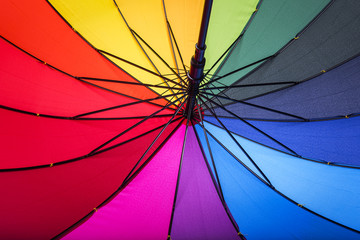 Multicolored umbrella. Colors of rainbow.